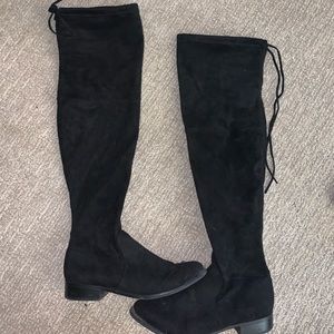 Knee High Black Suede Boots